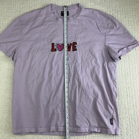 Keith Haring Printed T-Shirt Top Purple Double Sided Love Size 2XL Oversized - Picture 14 of 16